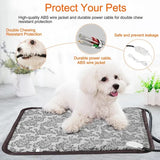 Pet Heating Pad Waterproof Electric Mat – Adjustable Warm Blanket, Gray (45 × 45 cm)