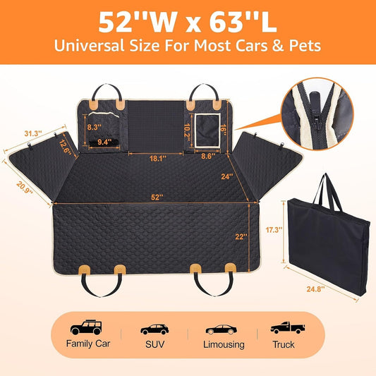 Back Seat Extender for Dogs – Waterproof Hammock-Style Car Seat Cover with Non-Slip Design for Cars & SUVs