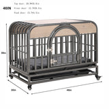46" Heavy-Duty Furniture-Style Dog Crate with Removable Trays & Wheels
