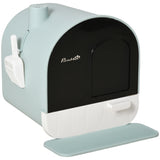 Cat Litter Box with Lid – Indoor Enclosed Litter Tray with Spoon & Strainer, Odor Control & Easy Cleaning for Cats