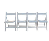 Furniture Slatted Wood Folding Special Event Chairs – Set of 4, Solid Wood, White Finish, Foldable & Versatile