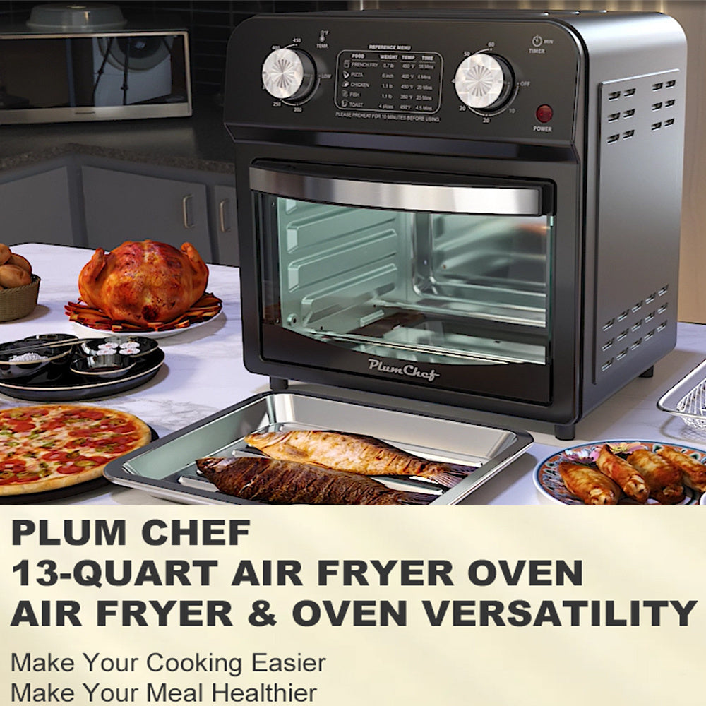 12.5 Qt Large Capacity Air Fryer with Dual Knob Control