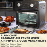 12.5 Qt Large Capacity Air Fryer with Dual Knob Control