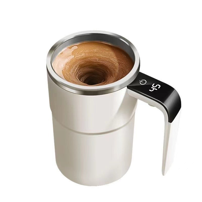 Automatic Self-Stirring Stainless Steel Coffee Cup – Smart Mug with Lid, LED Temperature Display, Rechargeable