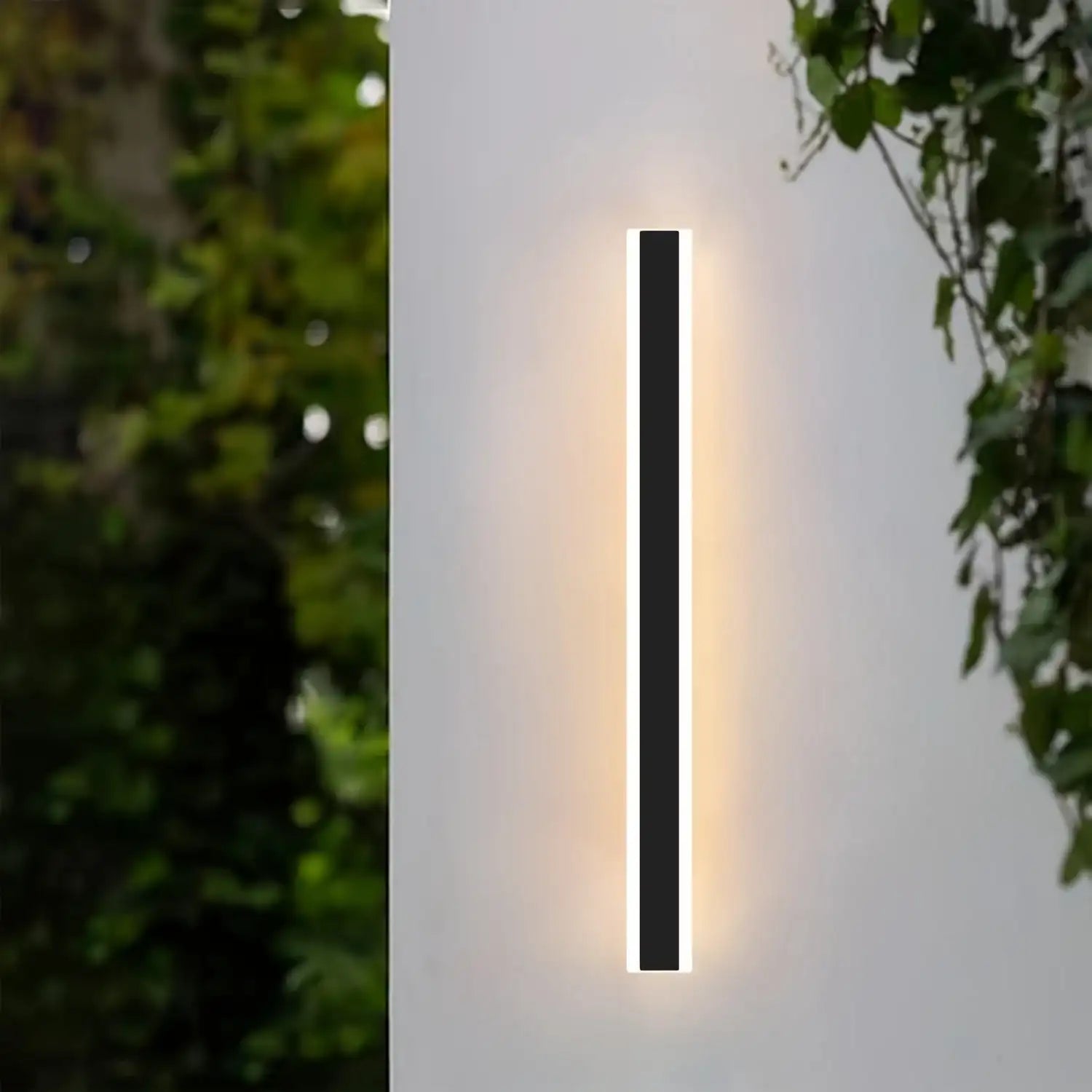 Outdoor Wall Lights Long Wall Sconce Dimmable With Remote Control Long Strip Modern LED Outdoor Wall Light Fixture 1 Pack Black Wall Mount Lighting Sconce Exterior Lights Wall Sconce For House Living Room Corridor - PulinGO