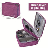 5-Color 3-Layer Multifunctional Travel Digital Storage Bag – Waterproof Cable & Charger Organizer Pouch 📦