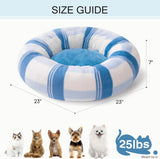Mewoofun Plush Round Cat Bed – 23" Calming Washable Pet Bed with Non-Slip Bottom for Cats, Puppies & Kittens