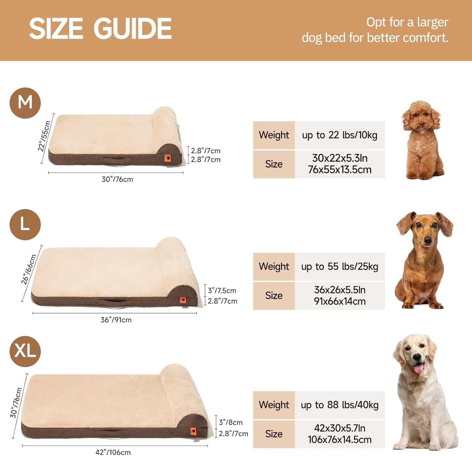 Mewoofun Orthopedic Dog Bed – Large Egg Crate Foam Sofa with Waterproof Lining, Washable Cover & Non-Slip Bottom