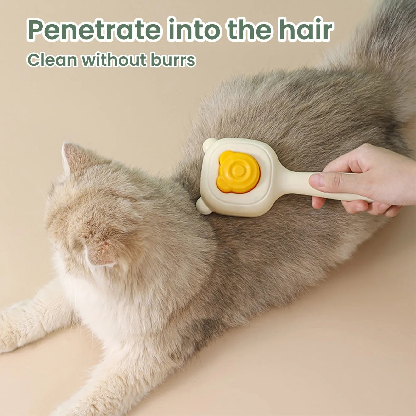 One-Key Spray Pet Comb – Deep Cleaning Deshedding & Detangling Tool with Built-In Grooming Mist