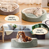 Mewoo Washable Pet Bed – 23"x23"x7" Sage Green Round Orthopedic Plush Bed with Non-Slip Bottom for Cats, Kittens & Small Dogs