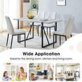 Modern 55-Inch Dining Table – Rectangular Gray MDF Top with Metal Frame, Easy Assembly for 4 People
