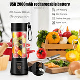 Portable Blender Cup,Electric USB Juicer Blender,Mini Blender Portable Blender For Shakes and Smoothies, juice,380ml, Six Blades Great for Mixing，Pink，Black，Purple - PulinGO
