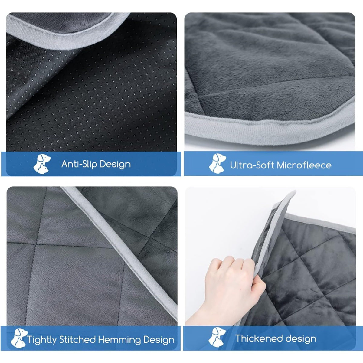 Dog & Cat Thermal Bed Mat – Extra Warm Self-Heating Pet Pad with Non-Slip Bottom, Washable Crate Pad for Indoor & Outdoor Use