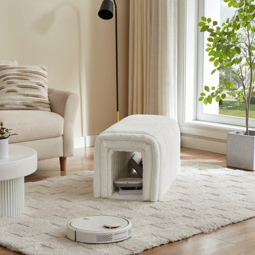 Ottoman Storage Bench – Cozy Corduroy Pet Hideaway for Cats, Dual-Purpose Living Room & Bedroom Furniture