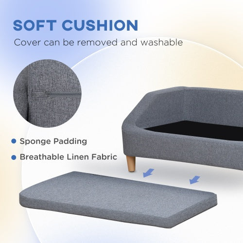 Dog Sofa – Sturdy Supportive Couch Bed with Washable Cushion & Non-Slip Base for Medium & Large Dogs