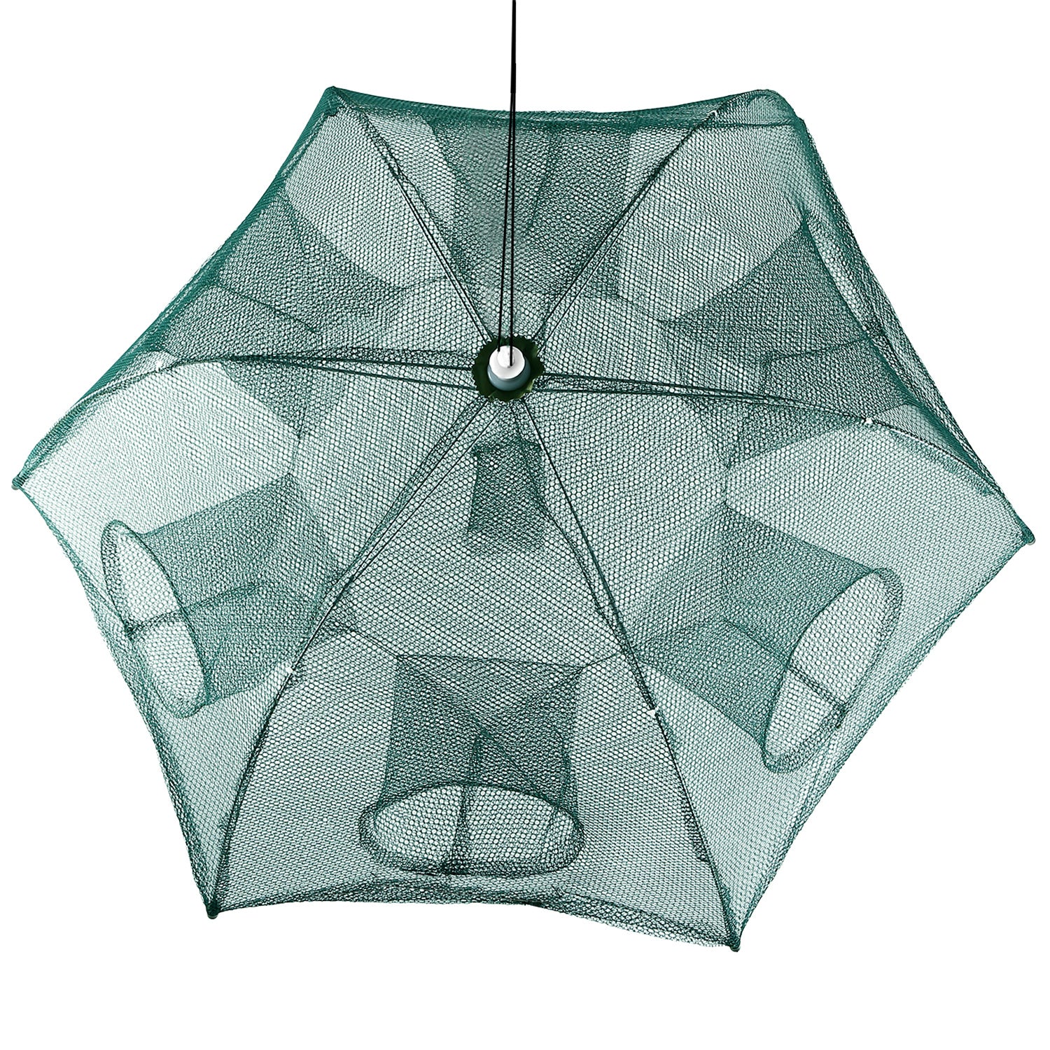 Foldable Fishing Bait Trap - 6-Hole Automatic Net for Shrimp, Crab, Minnow & Crawfish