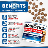 2-Pack Probiotics for Dogs with Digestive Enzymes – Prebiotics & Fiber Chews for Diarrhea, Gas & Constipation Relief