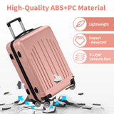 3-Piece ABS+PC Hard Shell Luggage Set – Lightweight Spinner Suitcases with TSA Lock (20/24/28 Inches, Black & Silver)