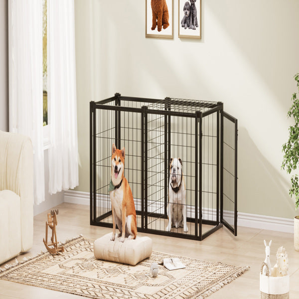 47.2″ Heavy-Duty Dog Cage – Indoor Metal Kennel with Top Cover for Small & Medium Dogs