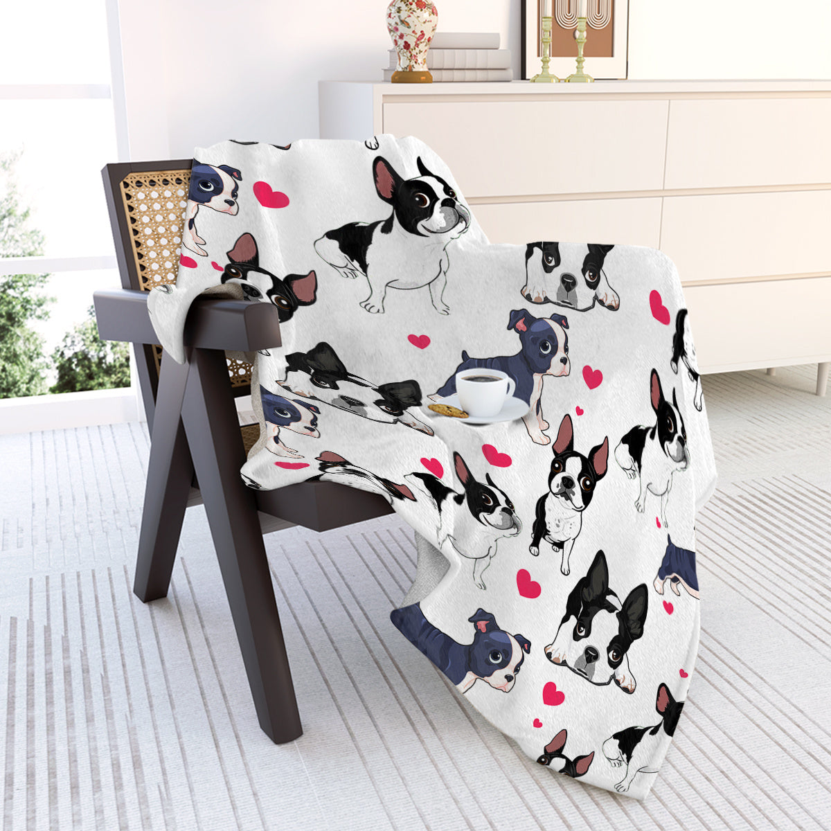 Adorable Fleece Dog Blanket – Soft, Cozy, Lightweight Flannel Throw for Couch, Bed & Living Room Decor, 75 × 100 cm