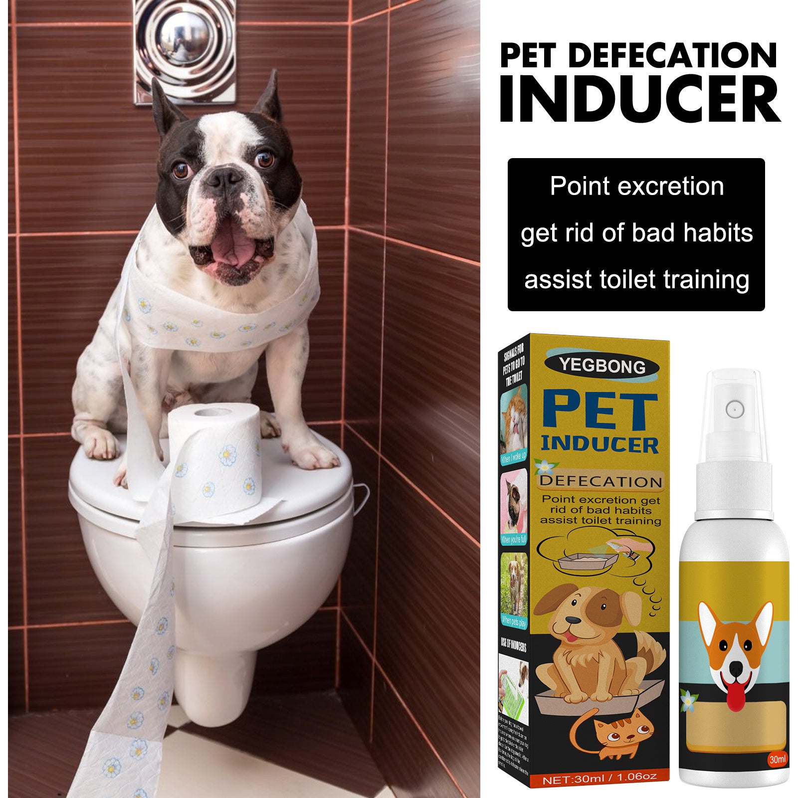 Pet Feces Positioning Inducer Spray – Attractant Scent Training Aid for Indoor & Outdoor Litter Spotting