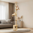 108" Floor-to-Ceiling Cat Tree – Wooden Multi-Level Tower with Sisal Scratching Posts, Perches & Hammock