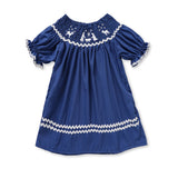 Toddler & Infant Girl Christmas Dress 🎄 Santa Embroidery Smocked Party Outfit