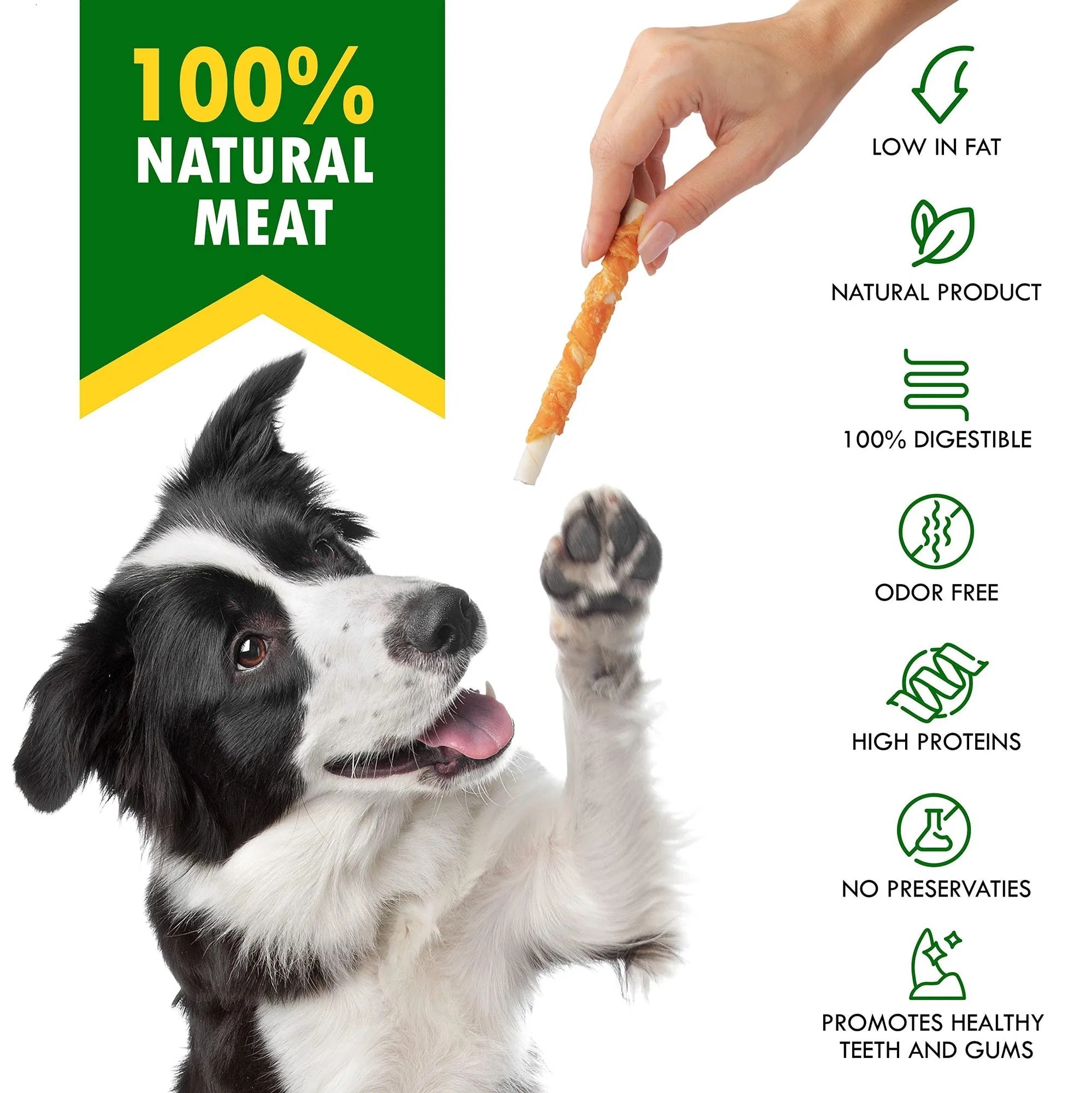Dog Sticks Wrapped with Chicken – Grain-Free Organic Chew Treats, Human-Grade Meat Snacks for Training (Bulk Pack)