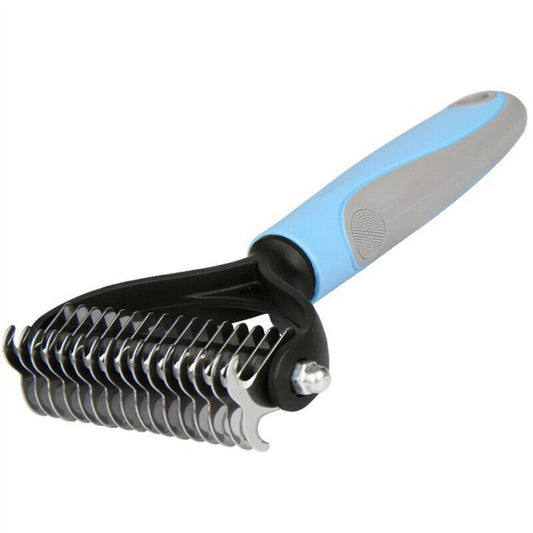 Double-Sided Grooming Brush for Dogs & Cats – Deshedding & Dematting Tool, Undercoat Rake Fur Remover & Hair Comb