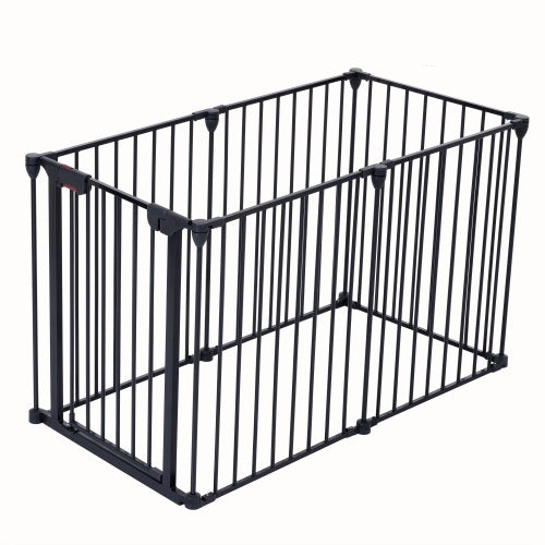 150″ Adjustable 6-Panel Metal Safety Gate – Foldable Freestanding Play Yard & Safety Fence