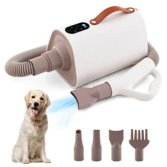 Dog & Cat Hair Blower – Negative Ion Grooming Dryer with Adjustable Temperature & Safe Fast-Drying for Pets