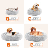24" Round Cat Bed – Anti-Slip Fluffy Plush Faux Fur Cushion for Cats, Small Dogs & Puppies up to 25 lbs