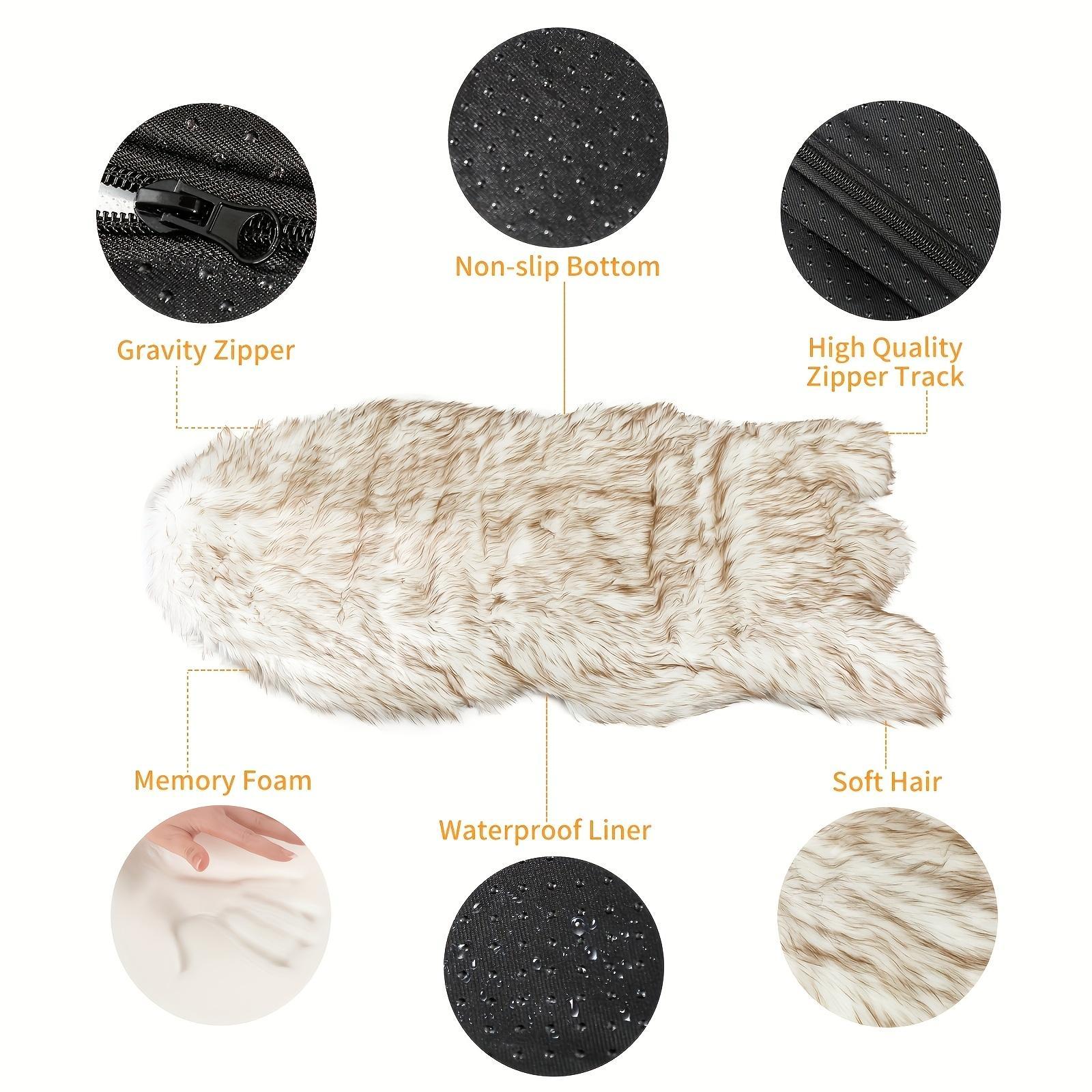 Luxury Faux Fur Dog Bed – 5" Thick Super Soft Memory Foam with Removable Cover for Ultimate Comfort