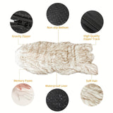 Luxury Faux Fur Dog Bed – 5" Thick Super Soft Memory Foam with Removable Cover for Ultimate Comfort