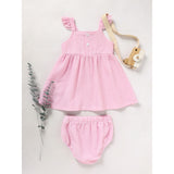 Kids Baby Girl Back to School Outfit – Summer Ruffle Sleeve Applique Top & Shorts Set, Cute First Day of School Clothes for Girls