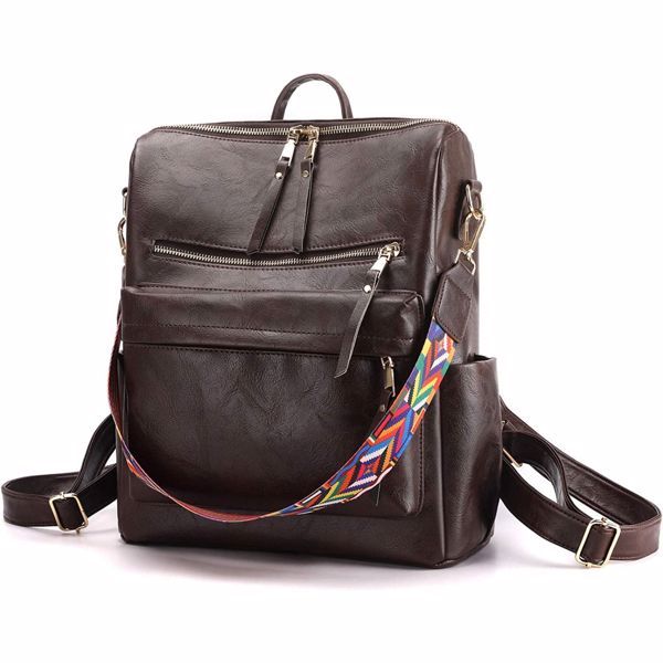 Women’s PU Leather Backpack – Stylish Casual Daypack for School, Work & Travel with Multi-Pockets