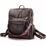 Women’s PU Leather Backpack – Stylish Casual Daypack for School, Work & Travel with Multi-Pockets