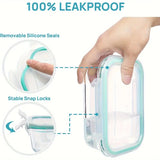 8pcs Glass Meal Prep Containers – Airtight, Leak-Proof, Microwave & Freezer Safe - PulinGO