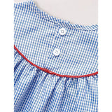 Baby Girls 4th of July Dress 🇺🇸 Gingham Flag Color Block Outfit 🎆