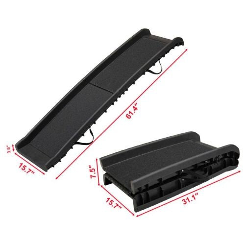 Portable Foldable Pet Ramp – Black Non-Slip Ladder for Dogs, Suitable for Trucks, Dirt Bikes & SUVs, Lightweight & Durable