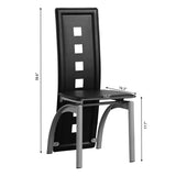 4PCS PU Leather Dining Chairs 🍷 Modern Long-Backrest Set – Square Hollow Design for Home & Dining Room