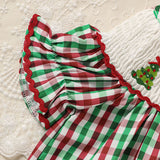 Toddler & Baby Girls Christmas Dress 🎄 Plaid Party Outfit with Embroidered Tree (118 karakter ✅)