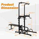 Power Tower Parallel Bar Station with Bench & Chin-Up Bar – Full Body Strength Training Home Gym 🏋️‍♂️🔥