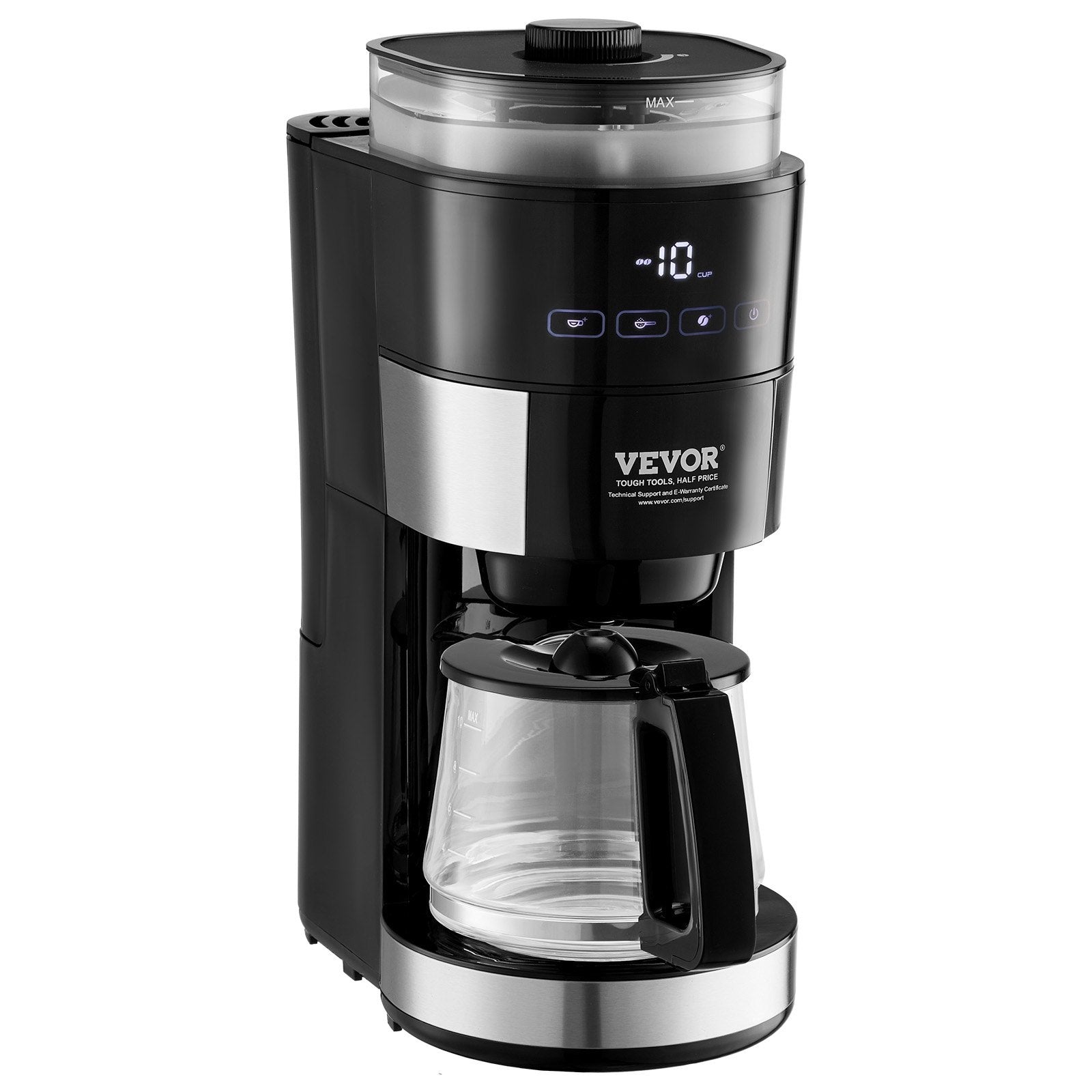 Vevor 10-Cup Drip Coffee Maker ☕ Programmable Coffee Machine with 3 Brew Strength Control – Home & Office