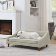 Durable Elevated Dog Sofa Bed – Modern Irregular Armrest Design with Soft Cushion for Comfortable Pet Lounging