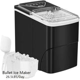 35 Pound Golden Nugget Ice Machine And 26 Pound Bullet Ice Machine, Soft Chew Ice Crusher, Portable Pebble Ice Machine Desktop, Automatic Cleaning Portable Ice Machine with Basket And Spoon, One Click Operation for Home/kitch - PulinGO
