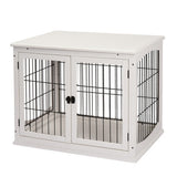 Stylish Small Kennel End Table with Double Entrances & Lockable Door