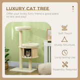 PawHut 3-Level Cat Tree with Sisal Scratching Posts & Badminton Toy