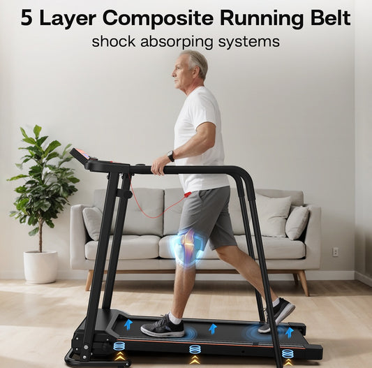 Folding Electric Treadmill Running Machine with LCD Display & Safety Key – Compact Home Fitness Equipment 🏃‍♂️🔥