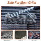 BBQ Grill Cleaning Brush – 18" Stainless Steel Bristles with Durable Scraper & Non-Slip Handle